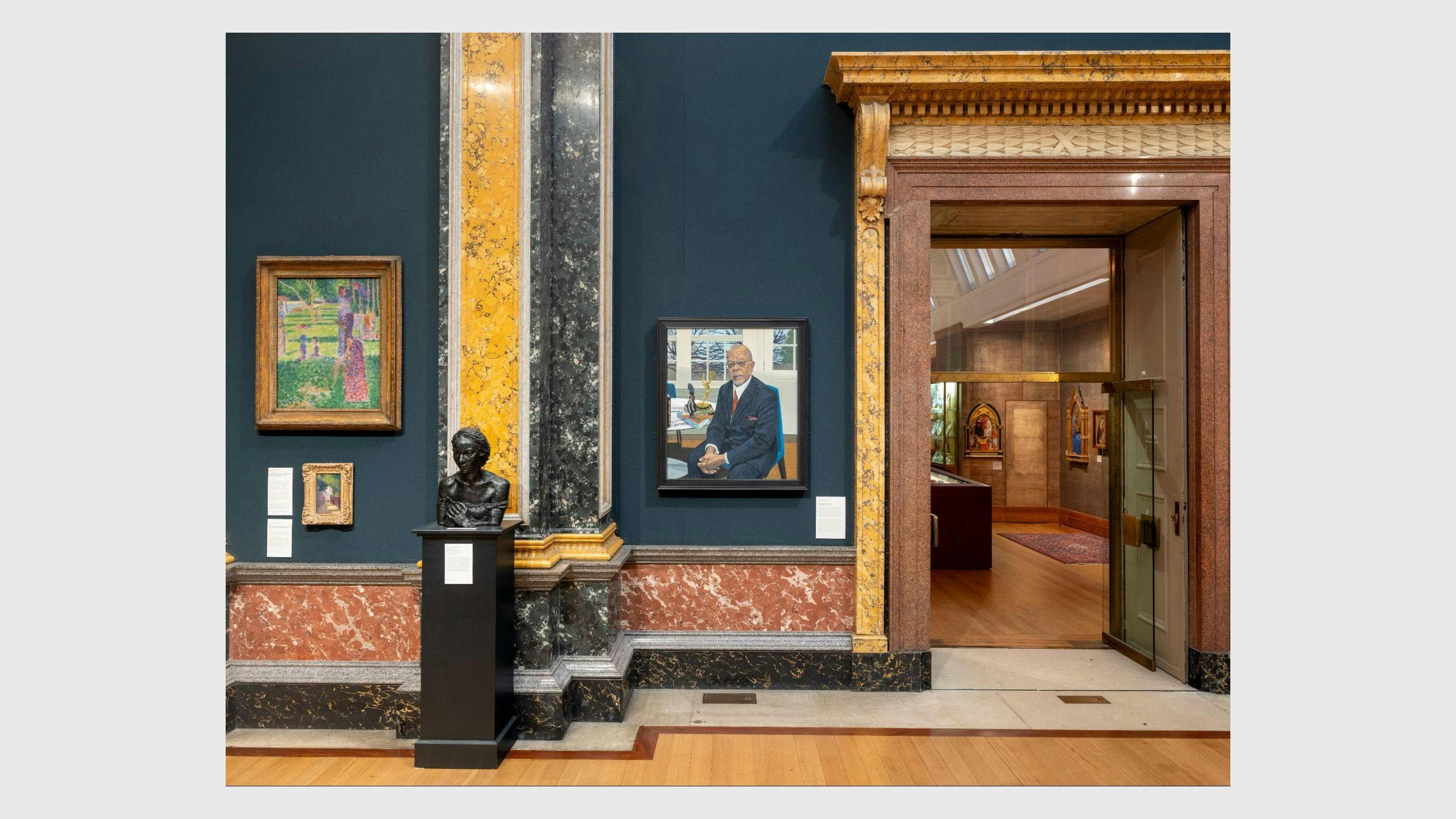 Installation view of Kerry James Marshall, Henry Louis Gates Jr, 2020.